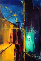 Back Alley, 48"x32", Oil on Wood Panel (2005)