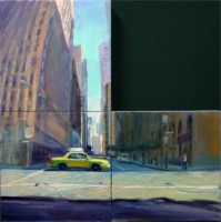 "Red Light", Oil on 3 canvases, 12"x12" each "Red Light", Oil on 3 canvases, 12"x12" each