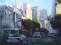 "Columbus Street", Oil on canvas, 30"x40"