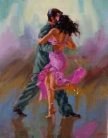 Click to enlarge "Milonga" Milonga, 14"x11", Oil on Canvas Panel (2011)