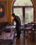 Click to enlarge "Serving Lunch" Serving Lunch, 20"x16", Oil on Canvas (2008)