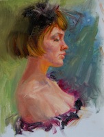 Click to enlarge "Portrait D" Portrait D, 16"x12", Oil on Canvas (2012)