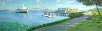 Click to enlarge "Sausalito Afternoon" Sausalito Afternoon, 20"x64", Oil on Canvas (2004)