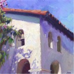 Click to enlarge "Mission San Luis Obispo" Mission San Luis Obispo, 12"x12", Oil on Canvas (2004)