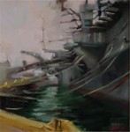 Click to enlarge "USS Hornet" USS Hornet, 12"x12", Oil on Canvas (2008)
