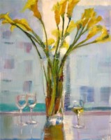 Click to enlarge "Glass of Chardonnay" Glass of Chardonnay, 20"x16", Oil on Canvas (2005)