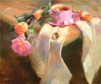 Click to enlarge "Cup of Tea" Cup of Tea, 20"x24", Oil on Canvas (2005)