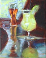 Click to enlarge "Margarita and Beer" Margarita and Beer, 10"x8", Oil on Canvas (2005)