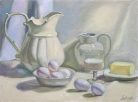 Milk, Eggs and Butter, 12"x16", Oil on Canvas (2003)