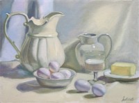 Click to enlarge "Milk, Eggs and Butter" Milk, Eggs and Butter, 12"x16", Oil on Canvas (2003)