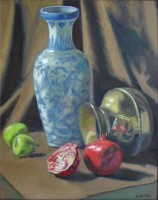 Click to enlarge "Still Life with Pomegranade" Still Life with Pomegranade, 20"x16", Oil on Canvas Panel (2003)